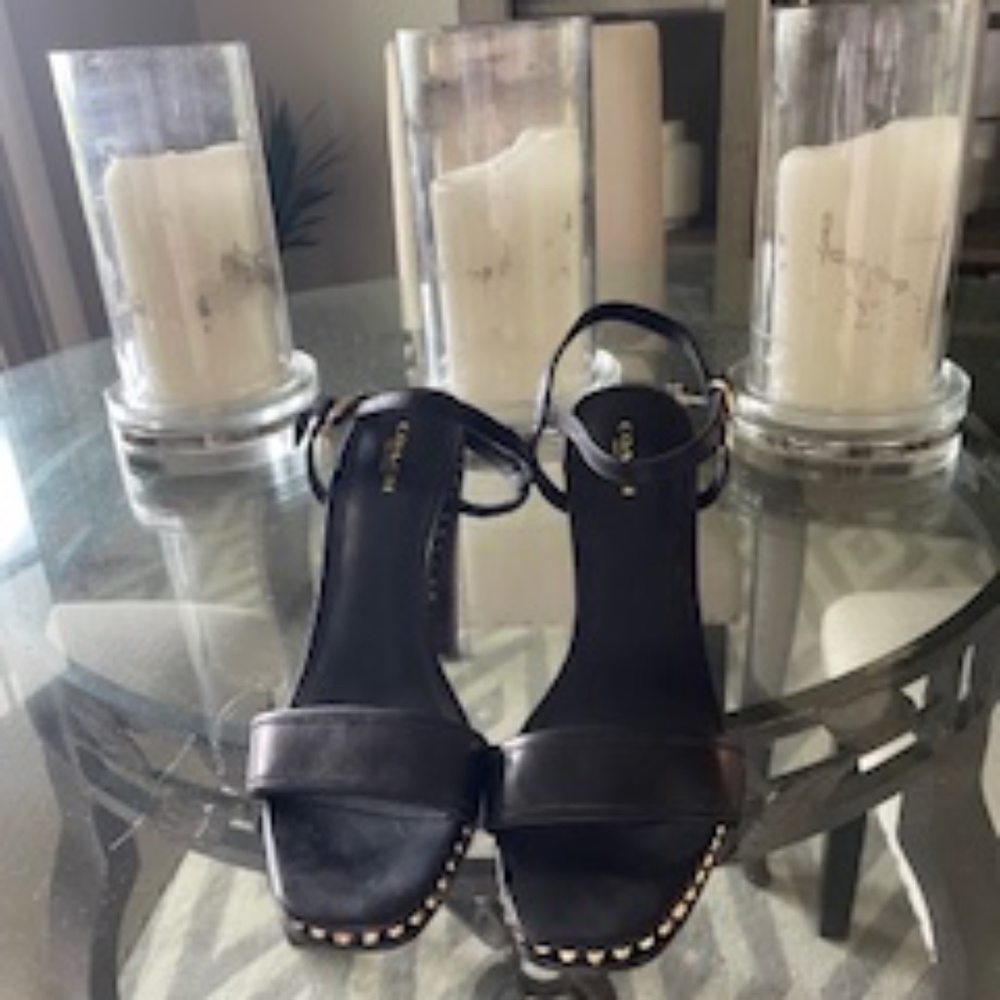 Black Studded Sandles/Heels